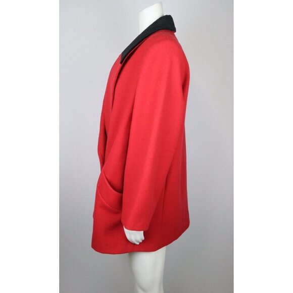 VINTAGE WOMEN'S RED WOOL OVERCOAT - DONNYBROOK - SIZE 12P - Picture 6 of 10